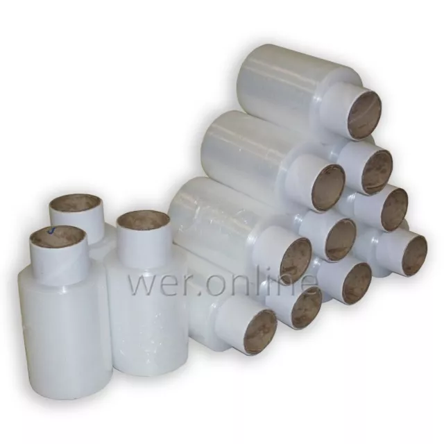 Clear 100mm x 150M Mini Hand Stretchwrap Rolls- Small Transparent 17 Micron Wrap