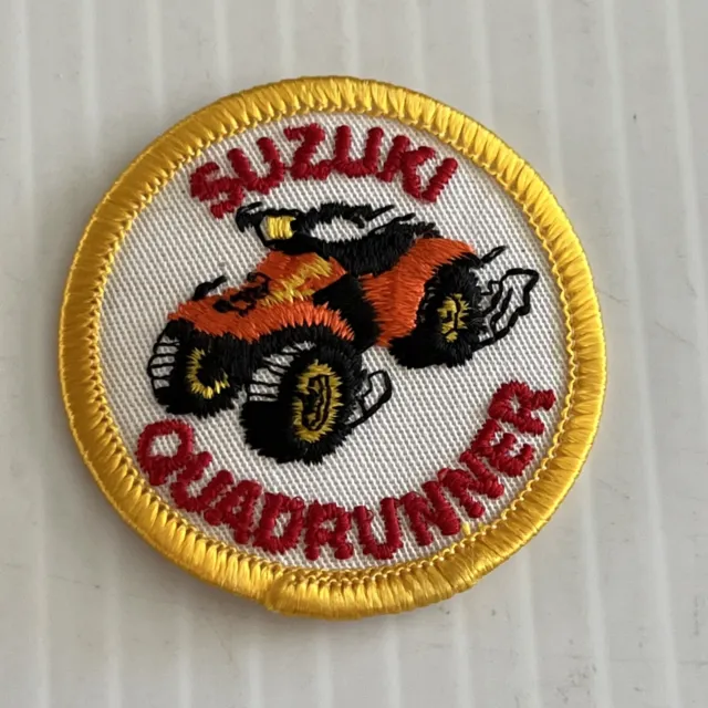 Vintage SUZUKI QUADRUNNER ATV Patch Embroidery 2” Diameter New Free Shipping