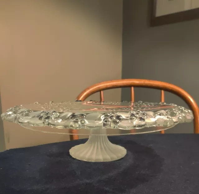 Carmen Mikasa Crystal Cake Stand 13.5" Floral Pattern Satin & Crystal Finish 3