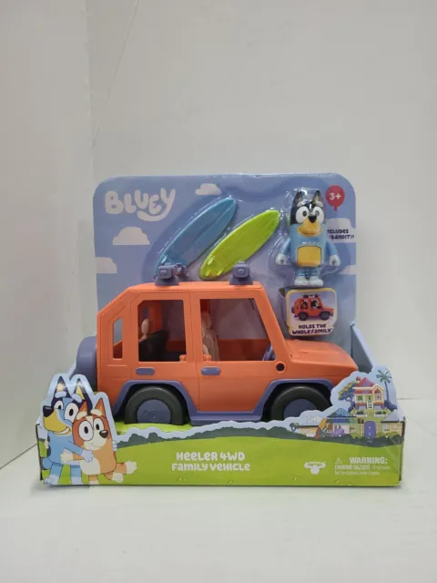 BLUEY TOY CAR Heeler 4WD Family Vehicle Car With Dad Bandit Surfboards