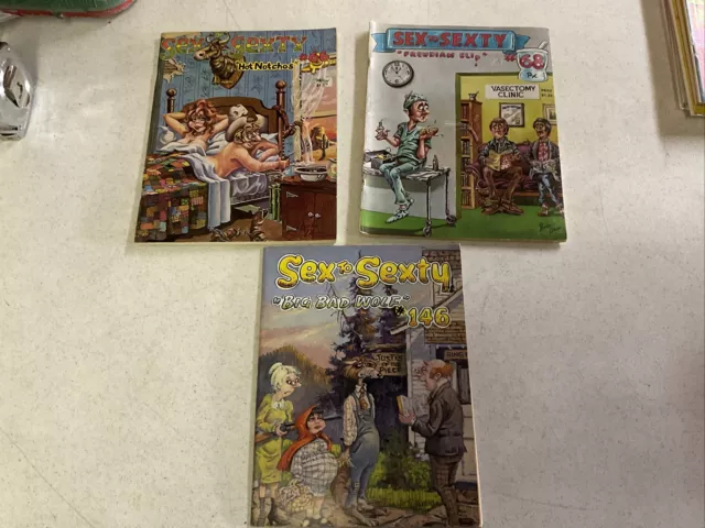 Vintage Pierre Davis Comic Books # 66, 68, 146 Mature  Humor Lot