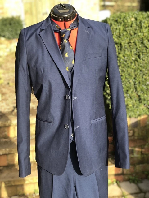 Boys Navy 3 Piece Suit With Tie.  John Lewis Age 13/14 4