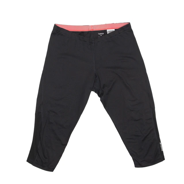 REEBOK 3/4 pantaloncini sportivi neri sottili donna M W26