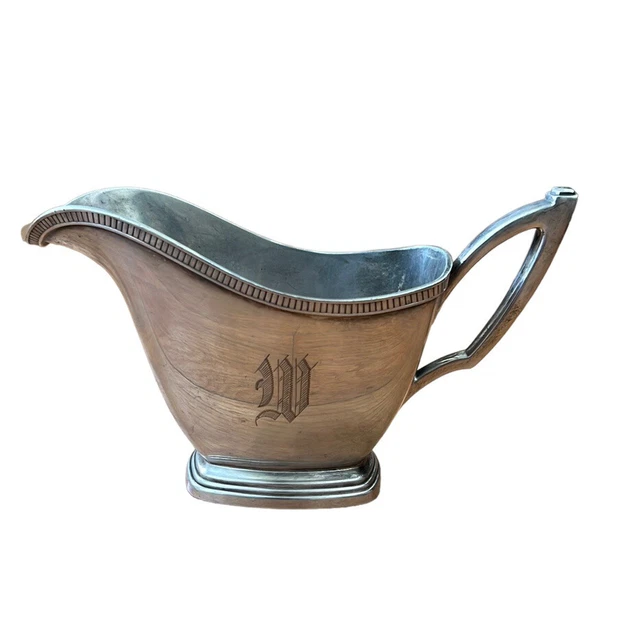 Vintage *RARE WALLACE "MODE" EPNS- N6697- ART DECO gravy boat