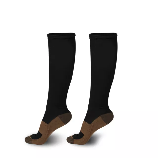 (5 Pairs) Compression Socks Copper 20-30mmHg Graduated Support Mens Womens S-XXL