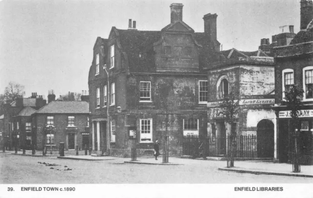 Enfield Town 1890 London Enfield Libraries Postkarte (C605)