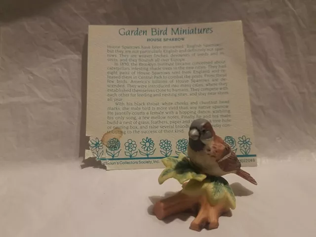 Vintage 1980'S Royal Cornwall House Sparrow Garden Bird Miniatures Figurine