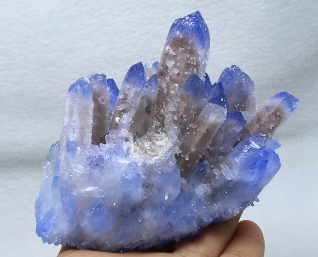 390g New Find Blue Phantom QUARTZ Crystal Cluster Specimen