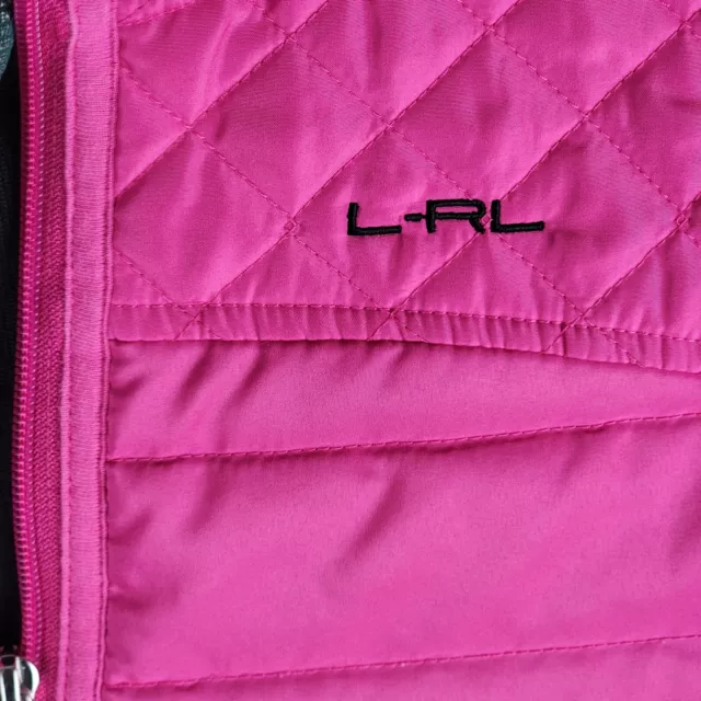 LRL Ralph Lauren Active Vest Woman’s Large Pink Colorblock Full Zip Pockets 3