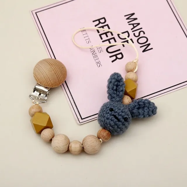Beech Wood Pacifier Clips Chains Nipple Holder Molar Chain Baby Pacifier Chain
