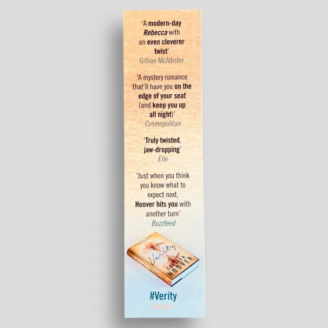 Verity By Colleen Hoover Collectible Promotional Bookmark -not the book 2