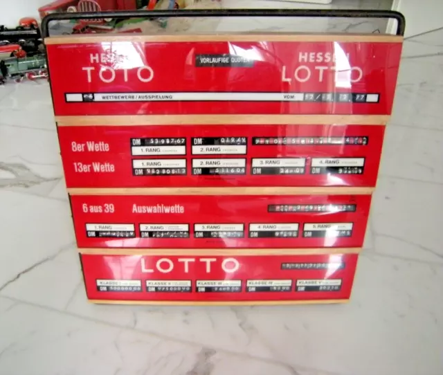 Große Werbe-Tafel Schild Display Hessen- Lotto 6 aus 39  Toto Gewinne - Top