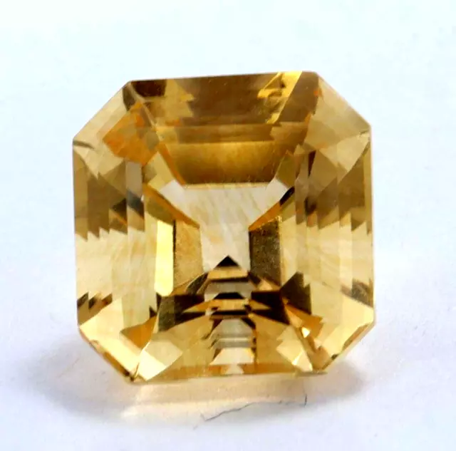 5.30 CT Naturel Certifié Bolivie Citrine Jaune Asscher Coupe If Desseré Gemme 2