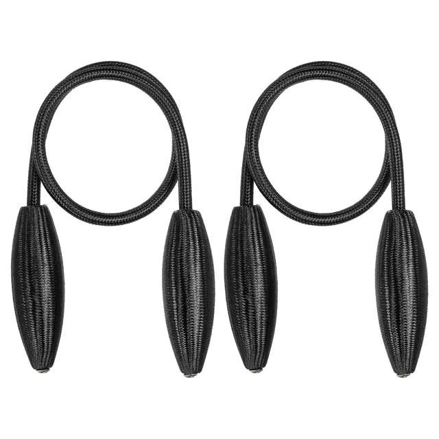 2Pcs Curtain Tiebacks Clips Decorative Window Drape Twist Tie Backs, Black