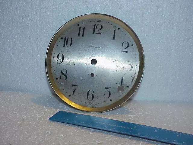 Used Seth Thomas 5 3/8 Inch Metal Clock Dial parts repair #7