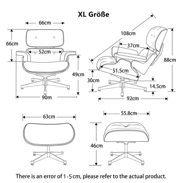 Klassischer Lounge Sessel Chair und Ottomane für Wohnzimmer Clubsessel 3