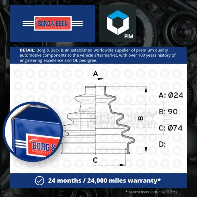 Stivale giunto CV adatto a RENAULT CLIO esterno anteriore 1.2 2.0 1.5D 1.9D 1994 su CV B&B