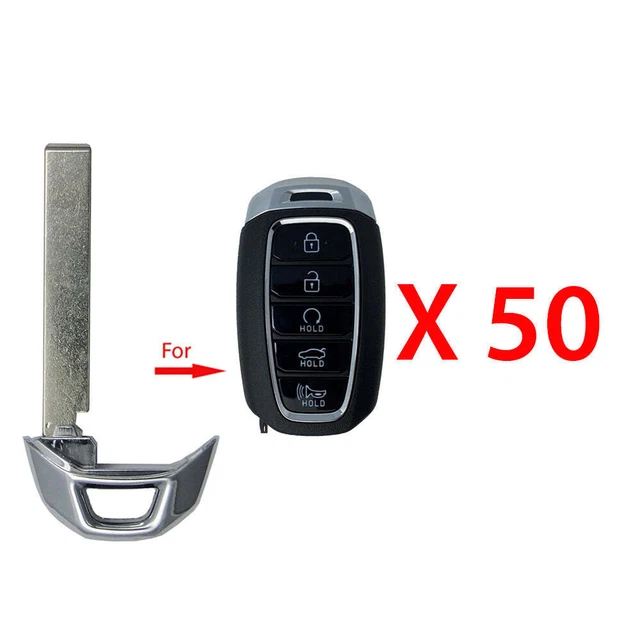 Uncut Emergency Key Blade Insert Replacement for Hyundai 2017-2022 (50 Pack)