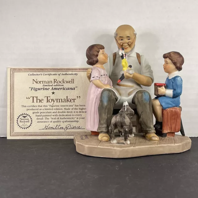 Norman Rockwell "The Toymaker" Figurine Americana~Vintage~Collector CERTIFICATE