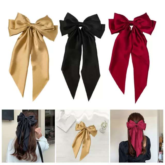 1Pack Bow Hair Bows, Large Ribbon Bow Hair Clips, Bowknot Barrette for Adult