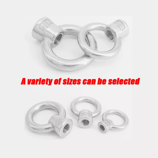 Eyenut Stud Nut Round Ring Shaped Lifting Ring 304 Stainless Steel M6 to M24