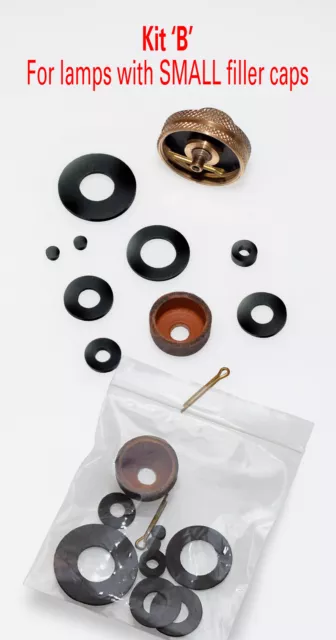 BIALADDIN/VAPALUX SEALS. SERVICE/SPARES KIT B, TWIN PACK for small filler cap.