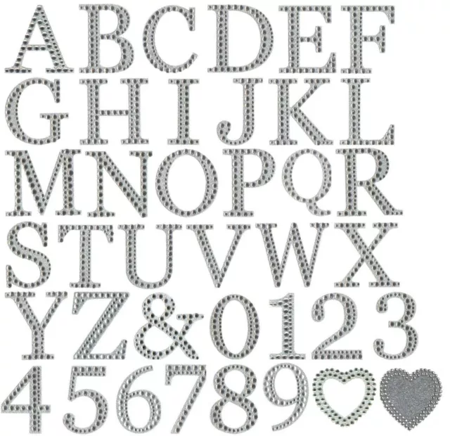 Large Diamante Glitter Letters Numbers Stick On Alphabet Self Adhesive Craft 5cm