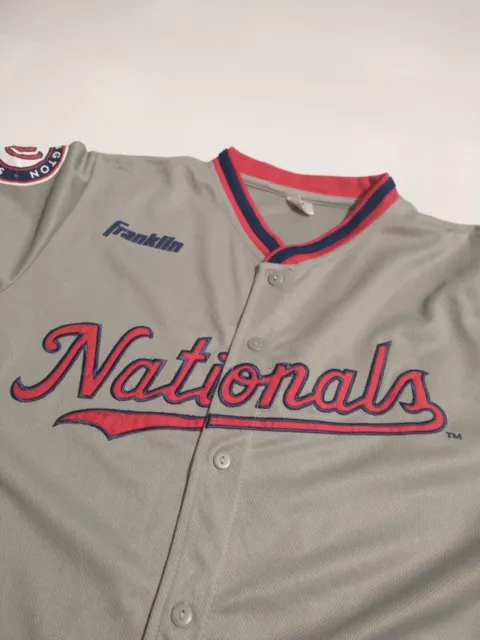 Washington Nationals Herren Franklin MLB Baseball Team Trikot graues Shirt klein 3
