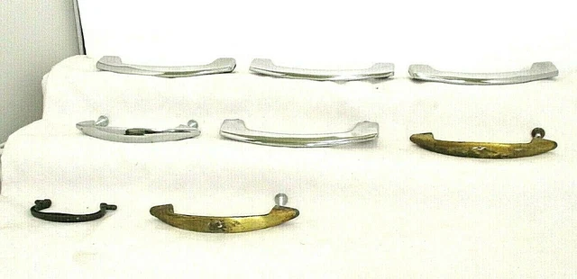 Mixed Lot of 7 Vintage Silver Tone & Brass Cabinet Drawer Handles Pulls