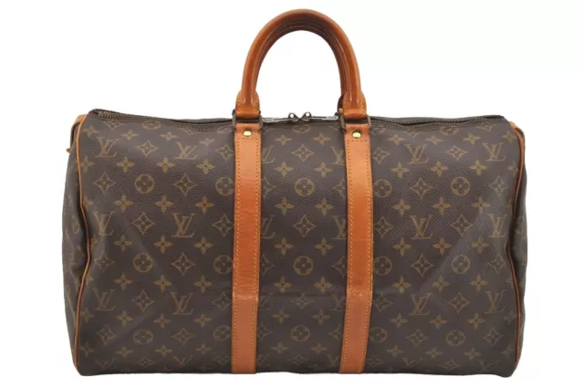 Authentic Louis Vuitton Monogram Keepall 45 Travel Boston Bag M41428 LV 4238I