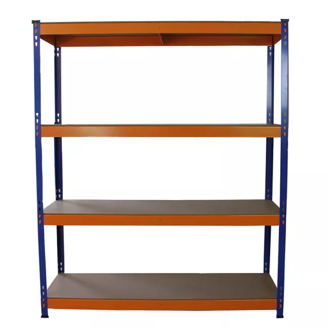 Estantería de Acero Inoxidable Sin Tornillos Azul y Naranja S-Rax 150cm de Ancho