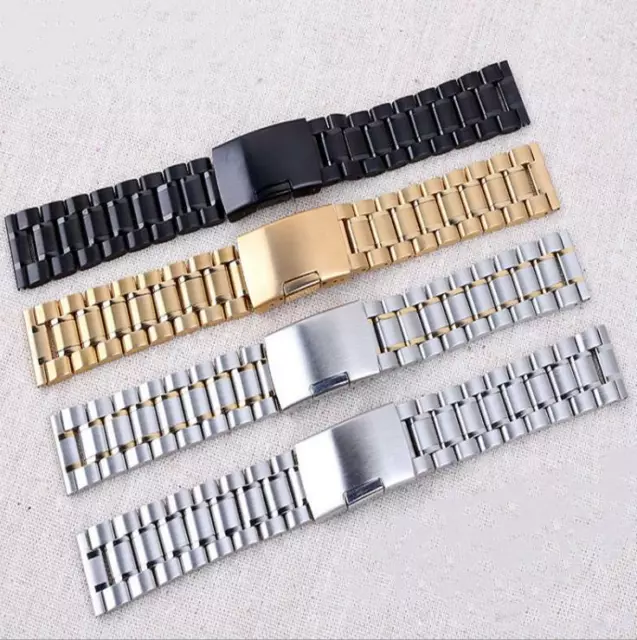 Stainless Steel Solid Metal Strap Bracelet Replacement Watch Band Strap 14-26mm