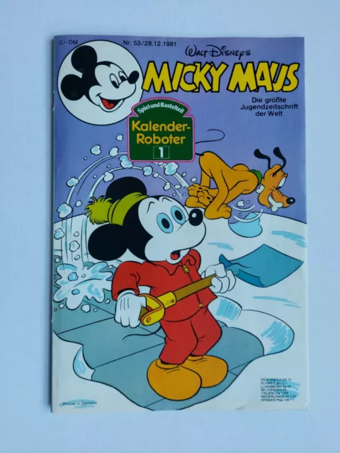 Ehapa - Micky Maus Nr. 53 / 28.12.1981 - Top Zustand / Z1- (mit Beilage)