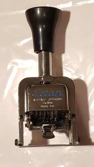 Vintage Ertan Automatic Numbering Machine Model 188 Chrome Stamp