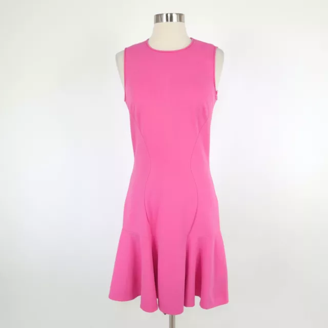 Michael Kors Collection A-Line Dress Womens 8 Pink Sleeveless Stretch Classic