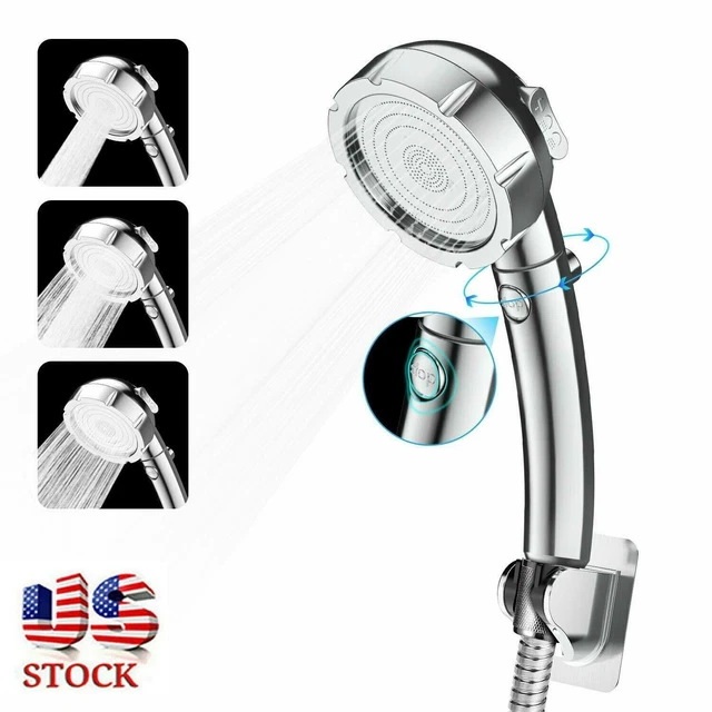 3 SPRAY SETTING High Pressure Shower Head Handheld Showerhead With ON