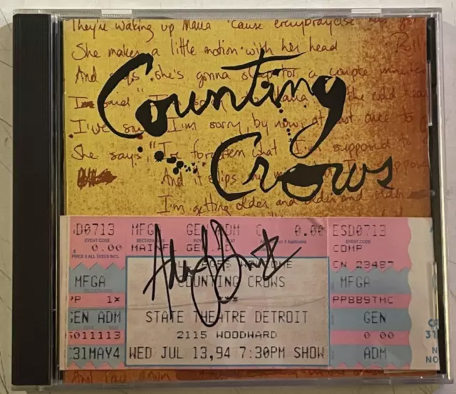RARE VERY GOOD Counting Crows August Etc. CD + TICKET STUB SIGNED BY ADAM DURITZ
