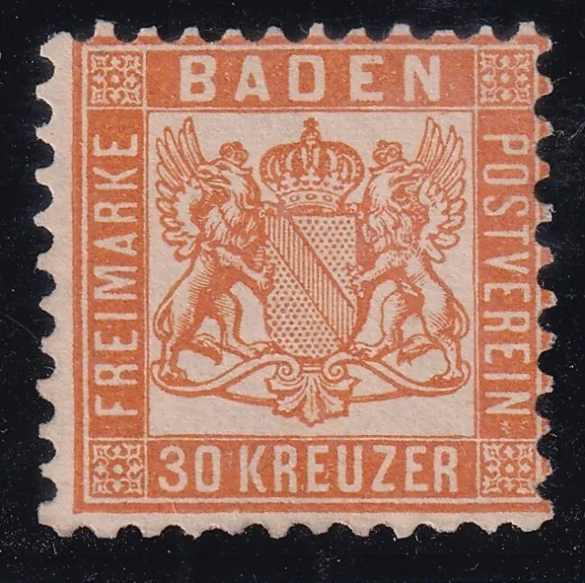 Altd. Staaten, BADEN Mi.Nr. 22b (*) Borek Garantie