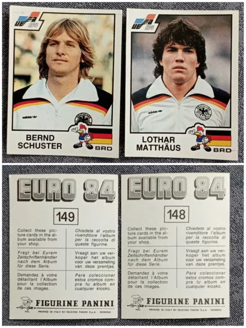 Panini Euro 84 Deustchland Germany Vignettes N°148 149