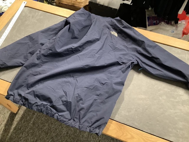 the north face mens hyvent blue rain coat waterproof jacket L with hood 8