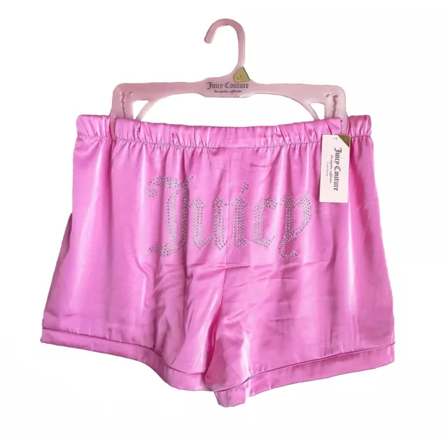 Juicy Couture Pink Satin Pajama Shorts - JC1793 - Sz Large