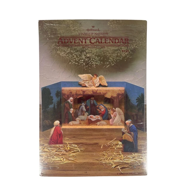 VINTAGE HALLMARK STAND Up Nativity Advent Calendar Scene With Envelope