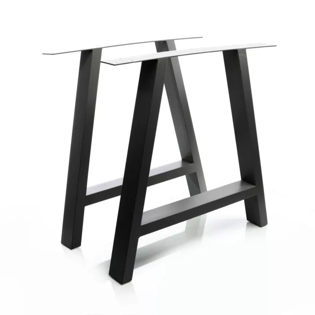 Set 2 gambe tavolo a forma di A 70x72 cm in acciaio nero Base per tavolo