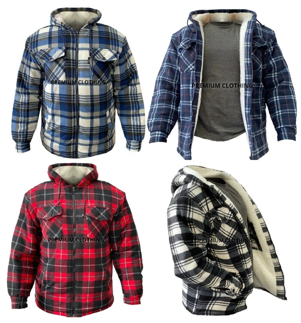 Mens Womens Hooded Fur Sherpa Fleece LUMBER Jacket Thermal EXTRA Thick Warm JBC4