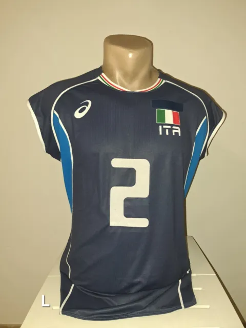 Jersey volleyball Italy asics L blau