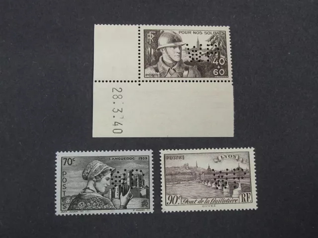 nystamps France Stamp Mint OG NH WP Perfin Signed Rare        U2y3226