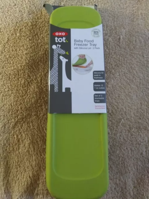 OXO Tot Baby Food Freezer Tray with Protective Cover 2 Pack BPA Free NEW