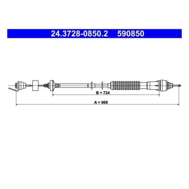 ATE 24.3728-0850.2 Câble Actionnement D 'em Brayage pour Citroën Peugeot Partner