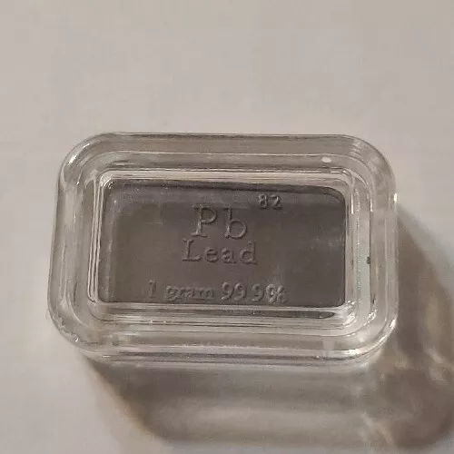 Fine .9999 Lead Ingot One Gram, Pure USA MADE, Collectible Elemental Bullion