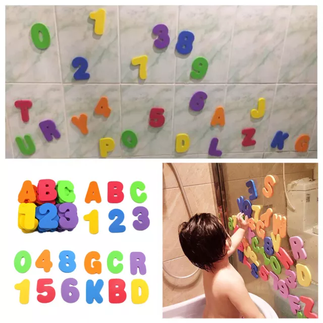 36PCS Floating Sponge Alphabet & Numbers Bath Puzzle Toys for Kid Learn or Play